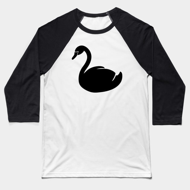 Swan Silhouette Baseball T-Shirt by KC Happy Shop